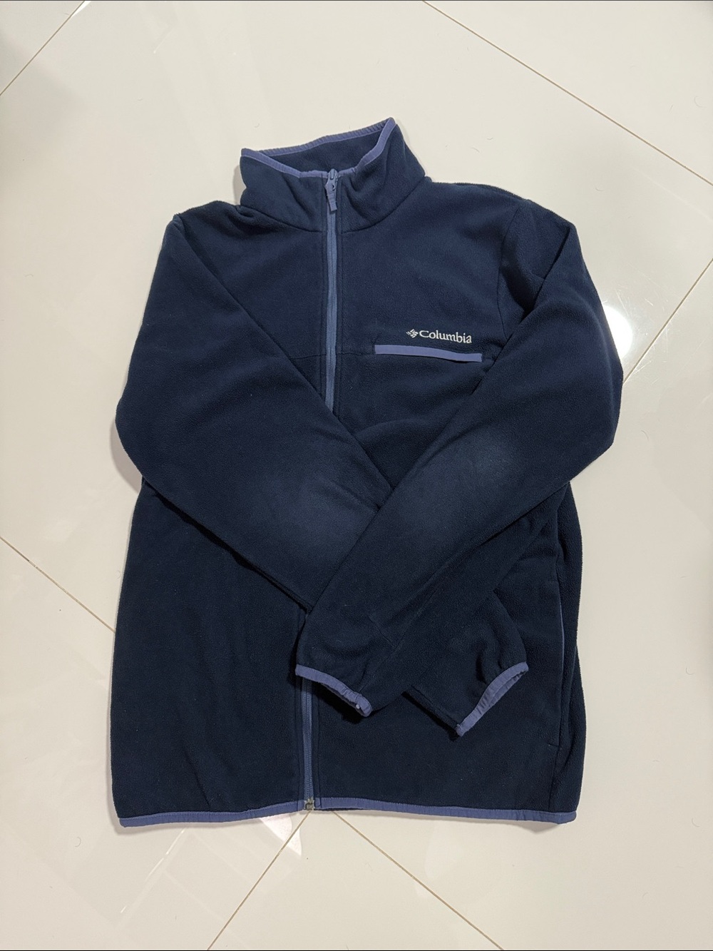 Columbia Navy Blue Full-Zip Fleece Jacket